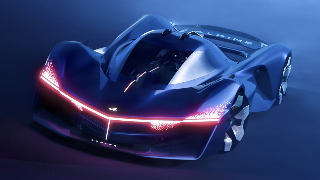 The single-seat Alpine Alpenglow is a hydrogen-powered racecar concept